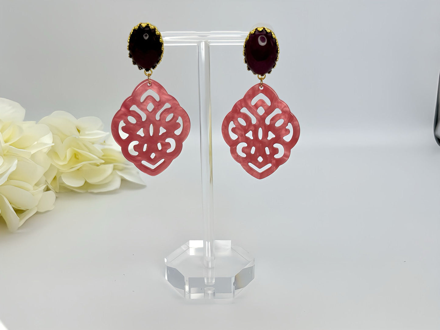 Ornamentohrringe Rosa Pflaume - Laury goes Marrakesh