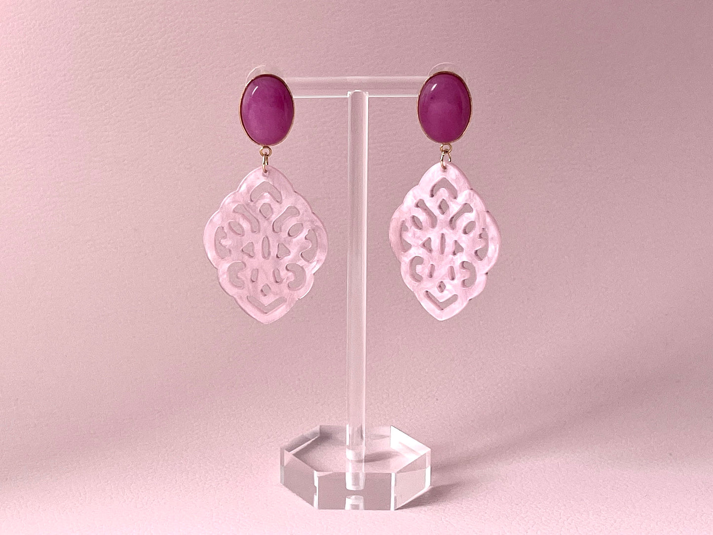 Ornamentohrringe Hellrosa Rosa - Laury goes Marrakesh