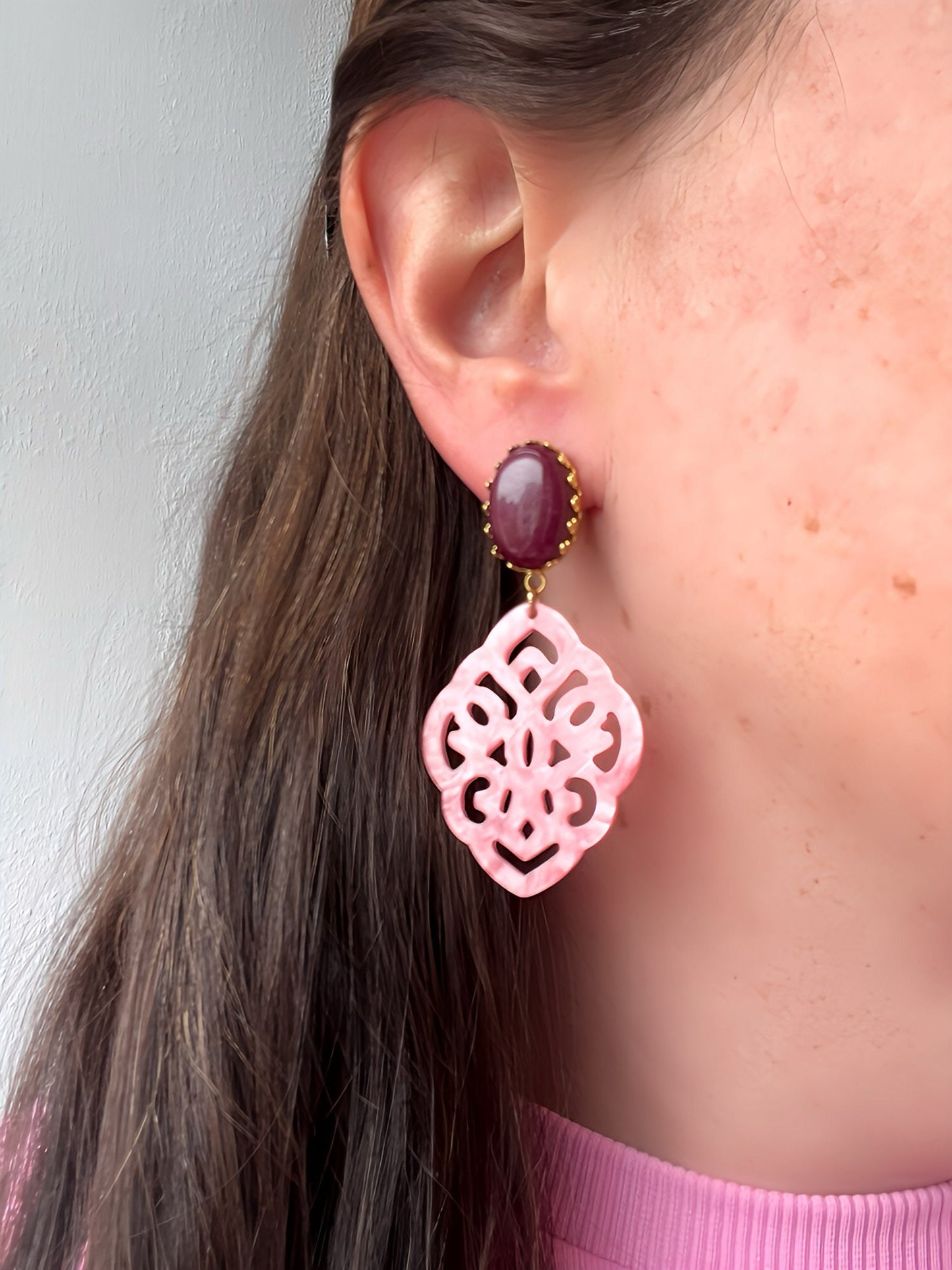 Ornamentohrringe Rosa Pflaume  - Laury goes Marrakesh