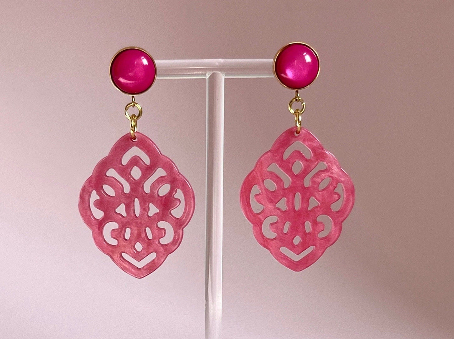 Ornamentohrringe Berre Pink - Laury goes Marrakesh